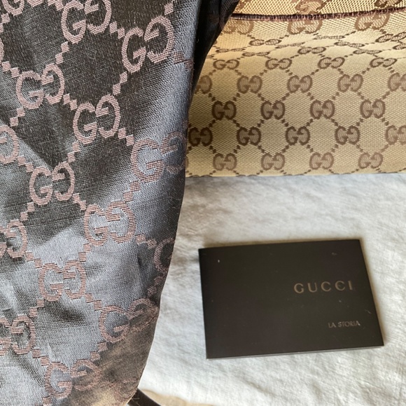 AUTHENTIC GUCCI Princy Boston Bag in GG Canvas with Leather Trim - Picture 8 of 10